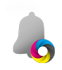 Firmenschild in Glocke-Form konturgefräst, einseitig 4/0-farbig bedruckt