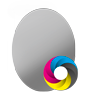 Firmenschild oval (oval konturgefräst), einseitig 4/0-farbig bedruckt