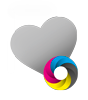 Hochwertige Kühlschrank-Magnetfolie in Herz-Form <br>einseitig 4/0-farbig bedruckt