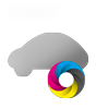 Hochwertige Schultafel-Magnetfolie in Auto-Form <br>einseitig 4/0-farbig bedruckt