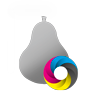 Hochwertige Schultafel-Magnetfolie in Birne-Form <br>einseitig 4/0-farbig bedruckt