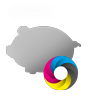Hochwertige Schultafel-Magnetfolie in Schwein-Form <br>einseitig 4/0-farbig bedruckt